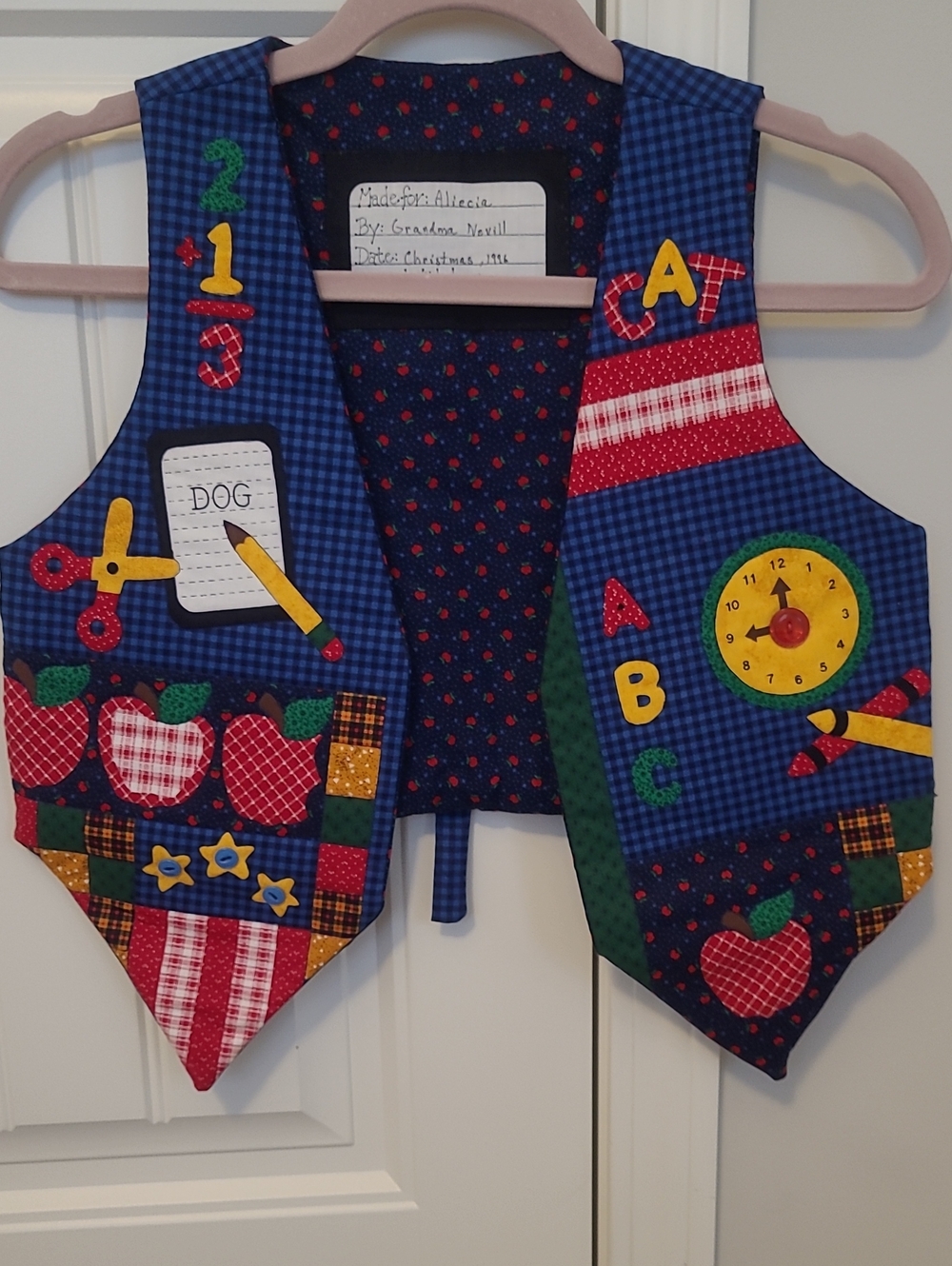 Vintage Blue Kids' School Themed School Vest